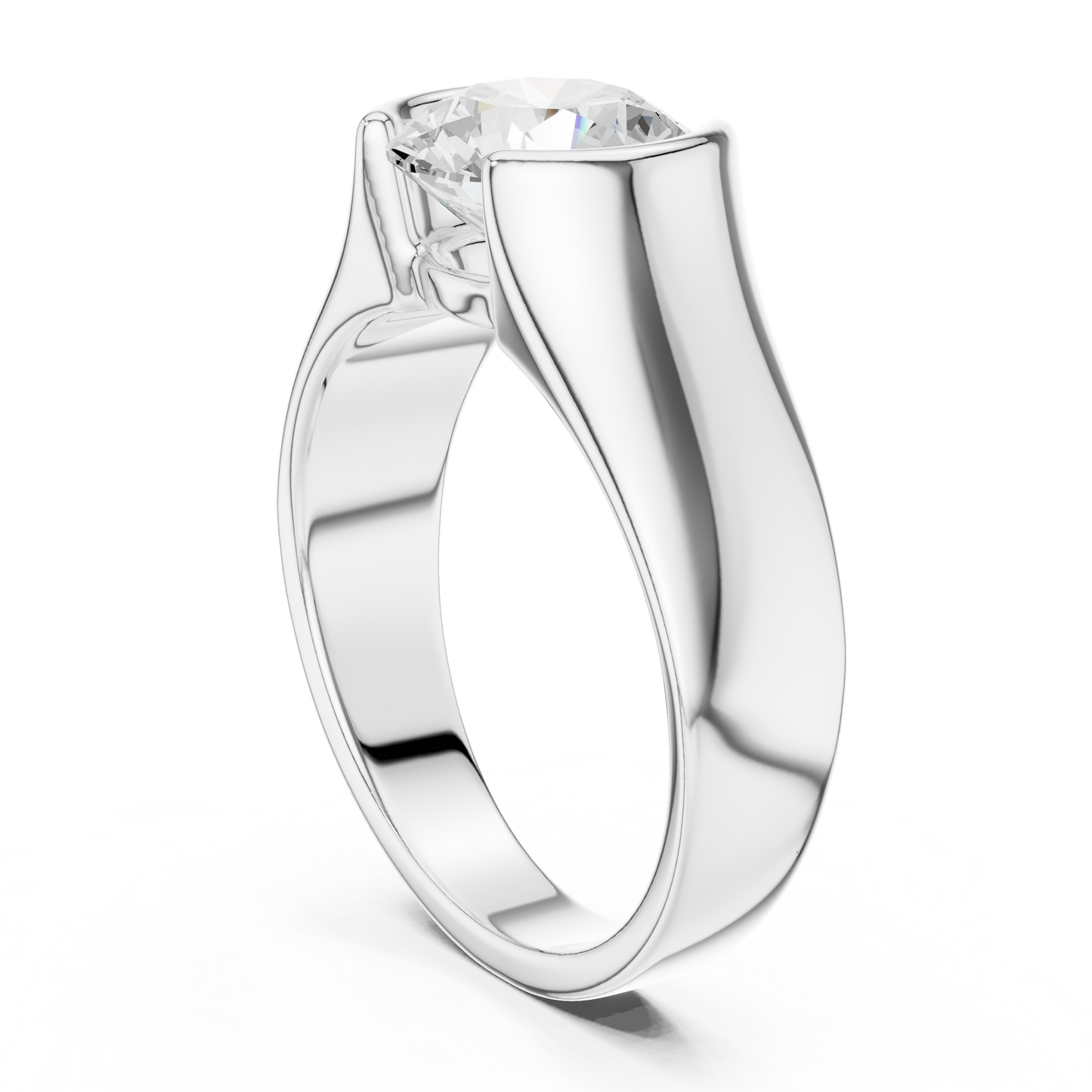 The Modern Semi-Bezel Round Solitaire Ring