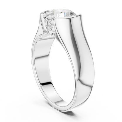 The Modern Semi-Bezel Round Solitaire Ring