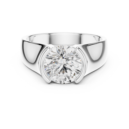 The Modern Semi-Bezel Round Solitaire Ring