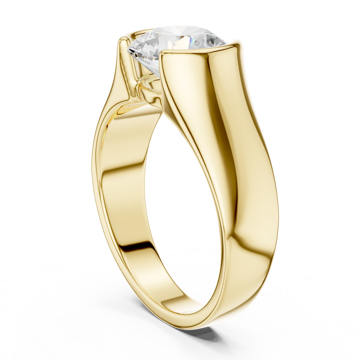 The Modern Semi-Bezel Round Solitaire Ring