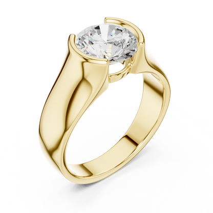 The Modern Semi-Bezel Round Solitaire Ring
