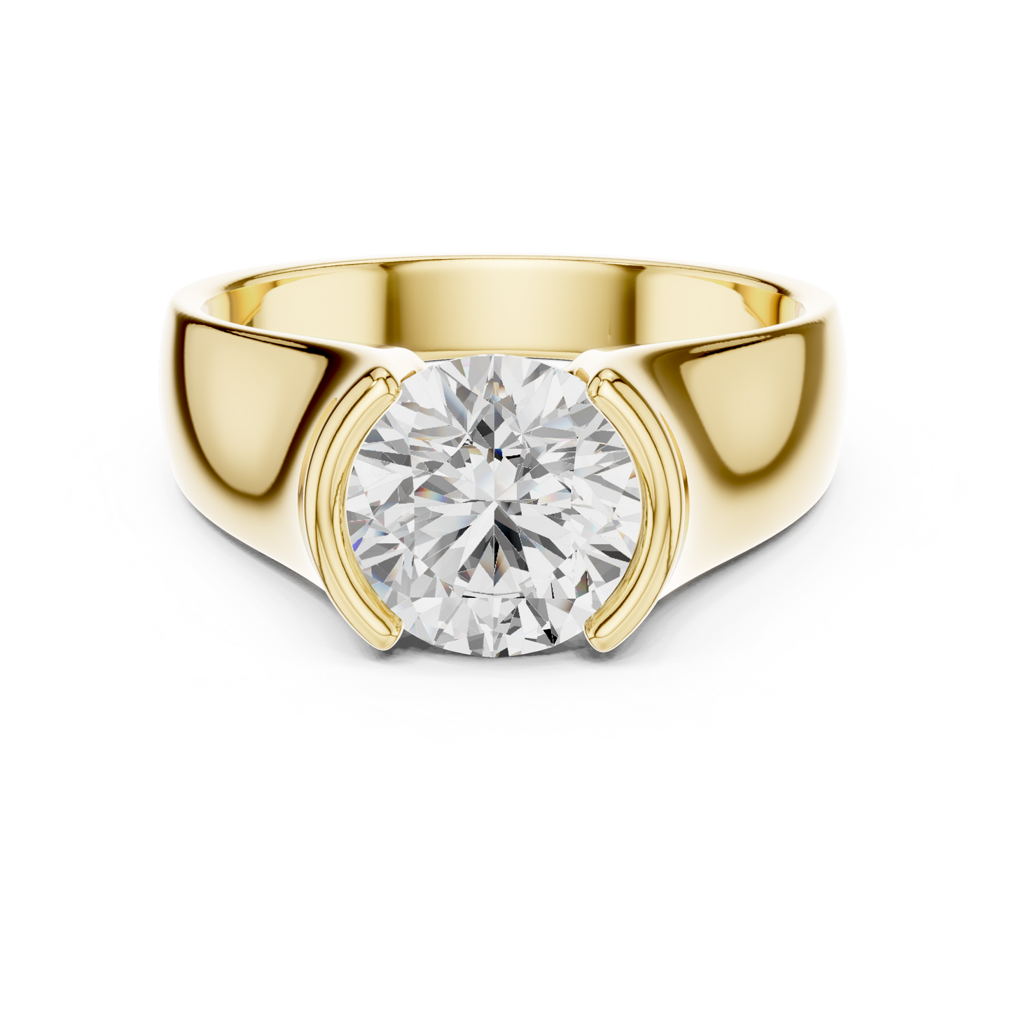 The Modern Semi-Bezel Round Solitaire Ring