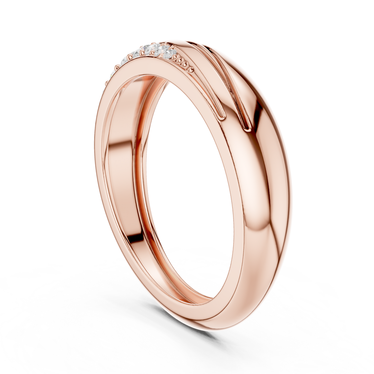The Sculptural Wave Diamond Band