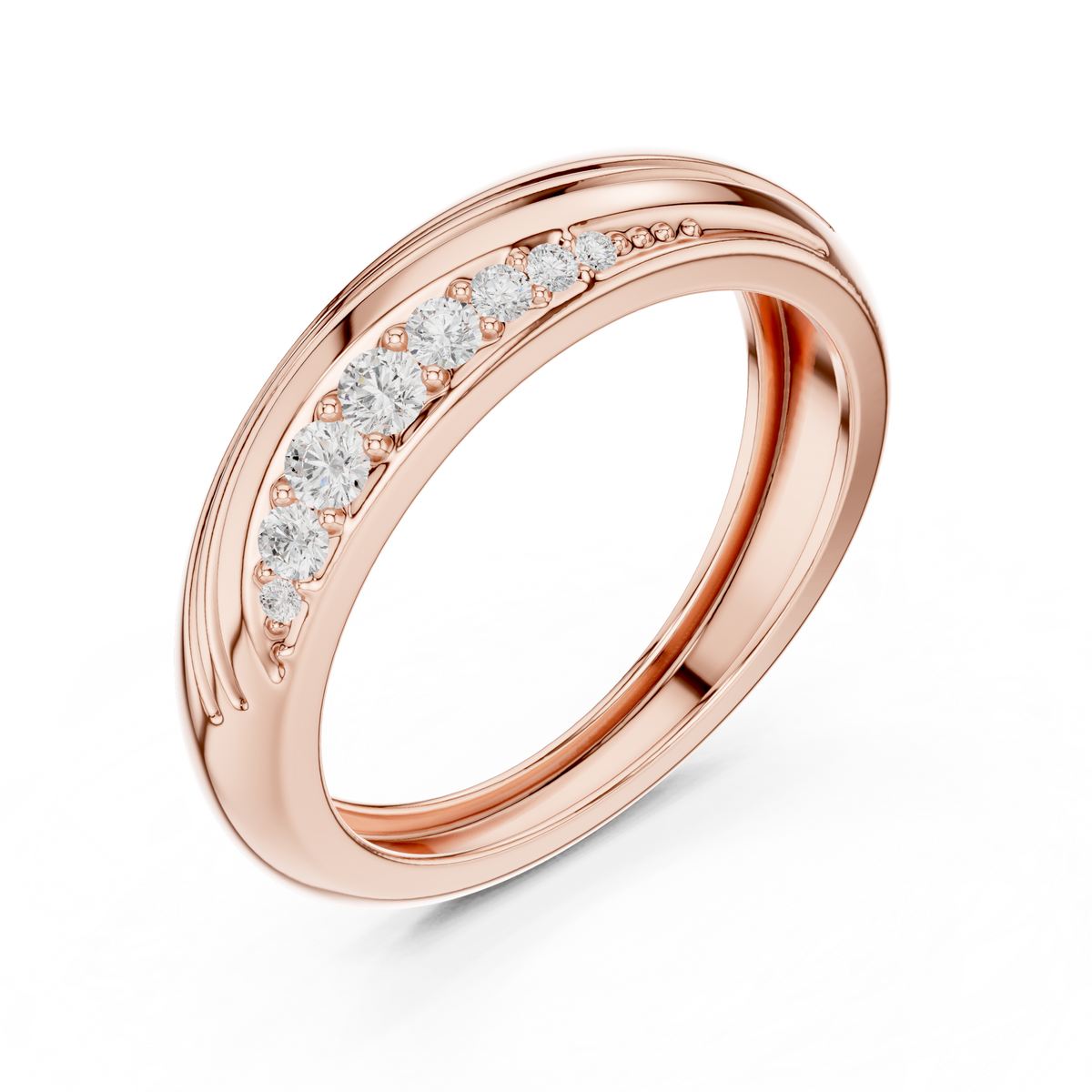 The Sculptural Wave Diamond Band