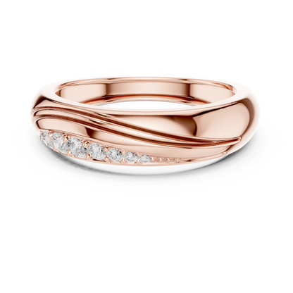 The Sculptural Wave Diamond Band