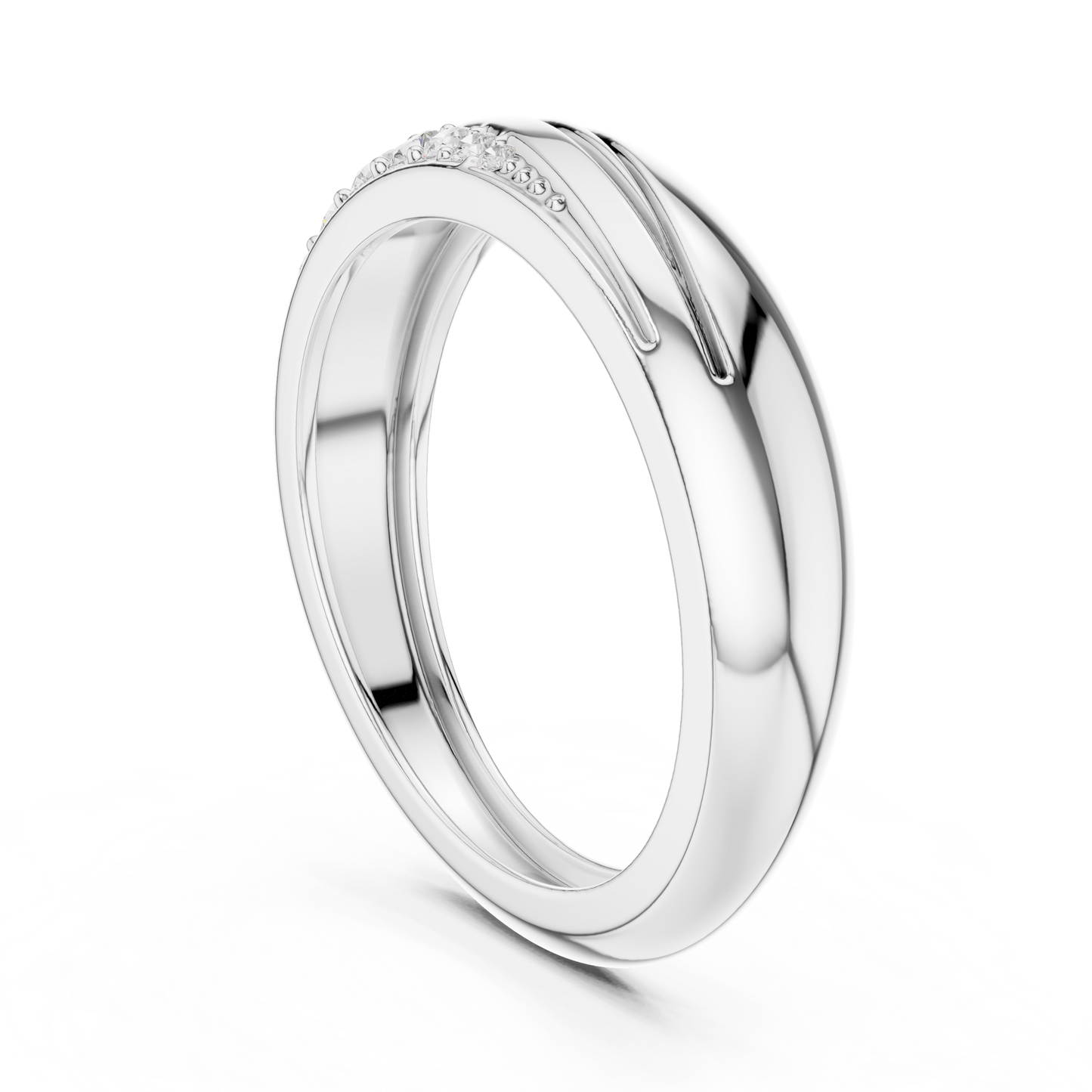 The Sculptural Wave Diamond Band