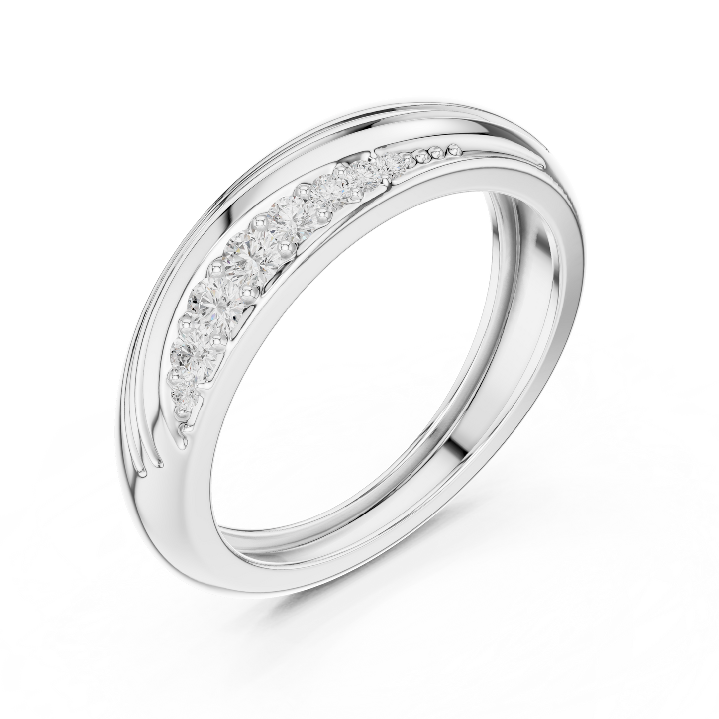 The Sculptural Wave Diamond Band