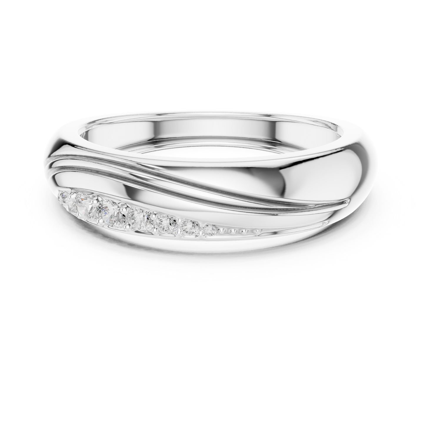 The Sculptural Wave Diamond Band