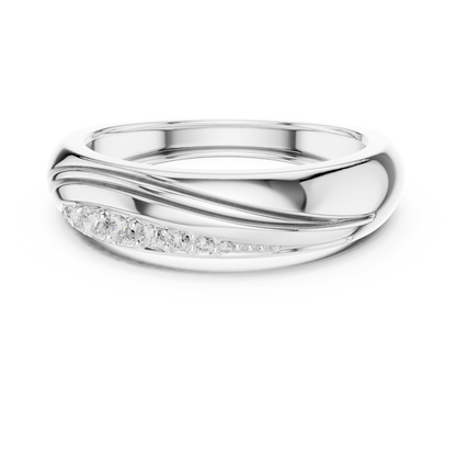 The Sculptural Wave Diamond Band
