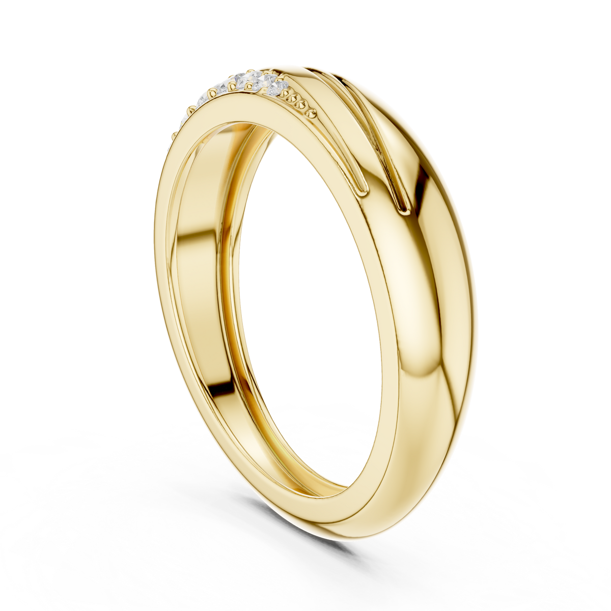 The Sculptural Wave Diamond Band