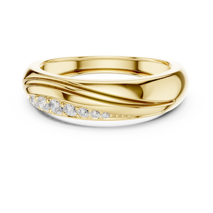The Sculptural Wave Diamond Band