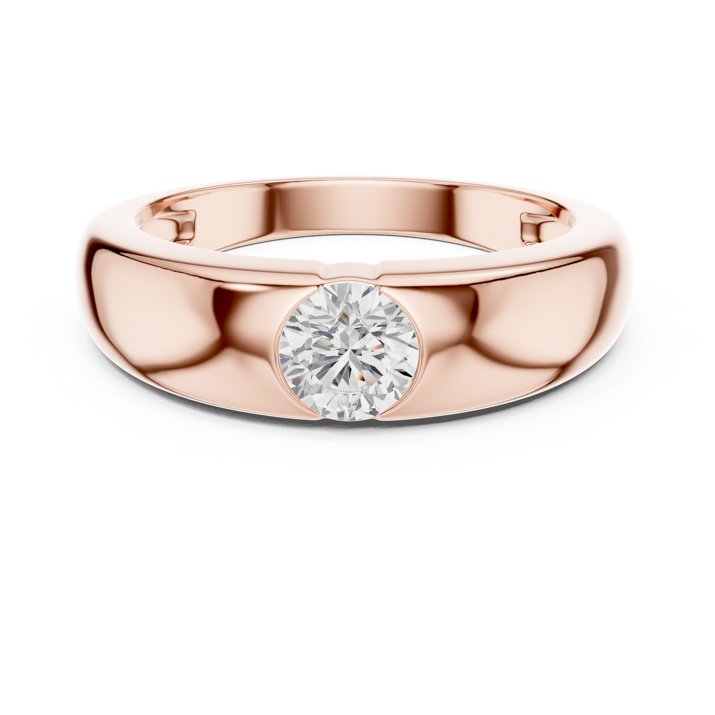The Modern Solitaire Diamond Dome Ring