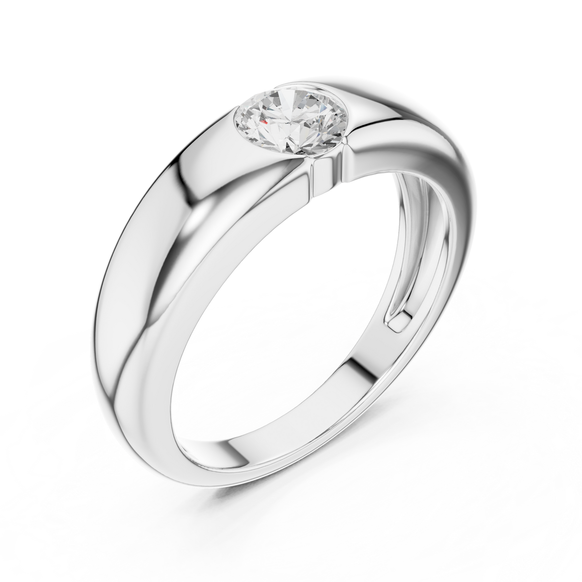 The Modern Solitaire Diamond Dome Ring