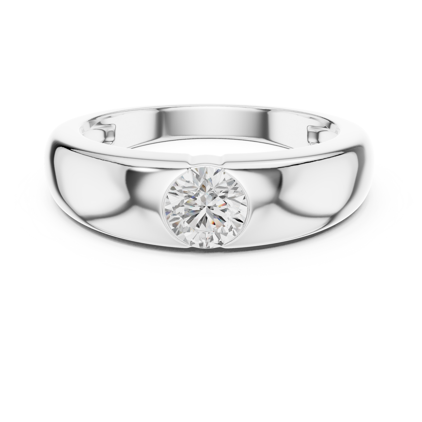 The Modern Solitaire Diamond Dome Ring