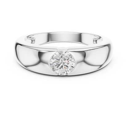The Modern Solitaire Diamond Dome Ring