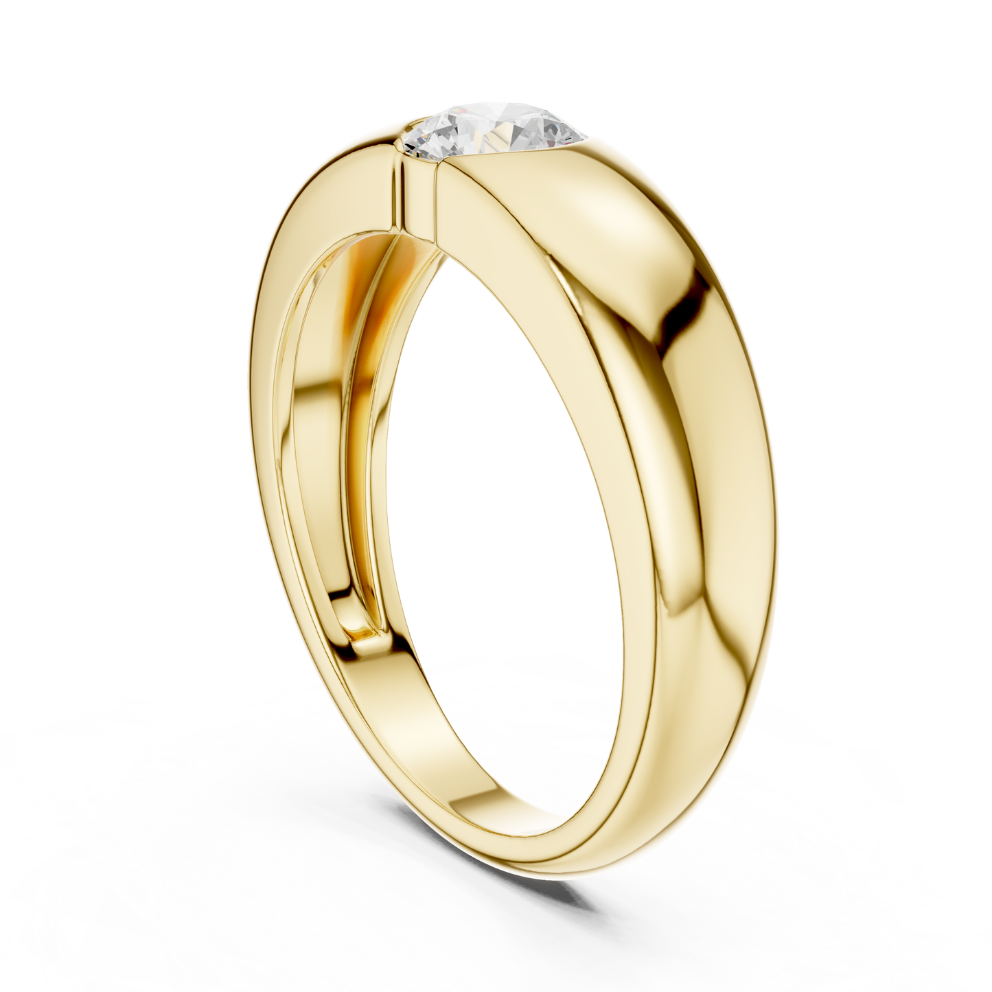 The Modern Solitaire Diamond Dome Ring