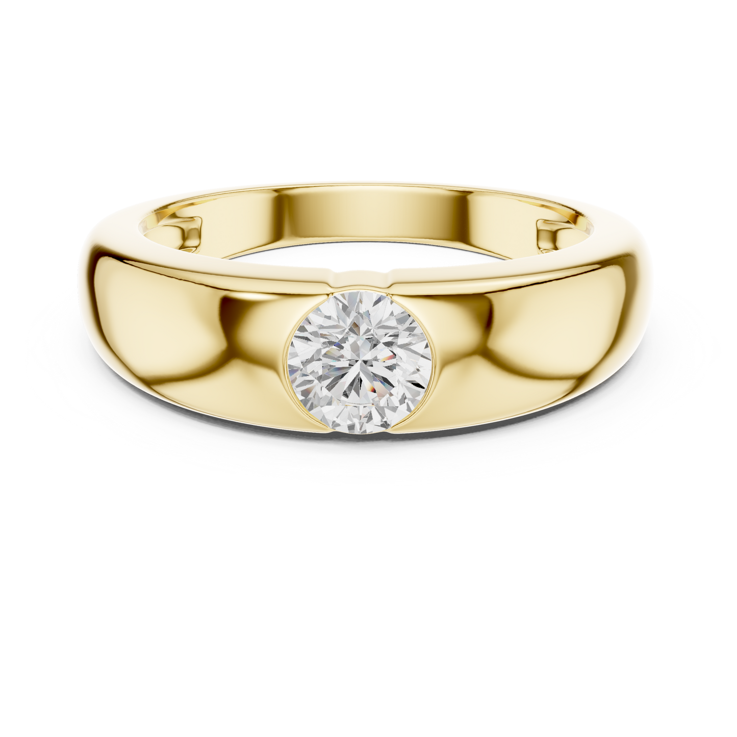 The Modern Solitaire Diamond Dome Ring