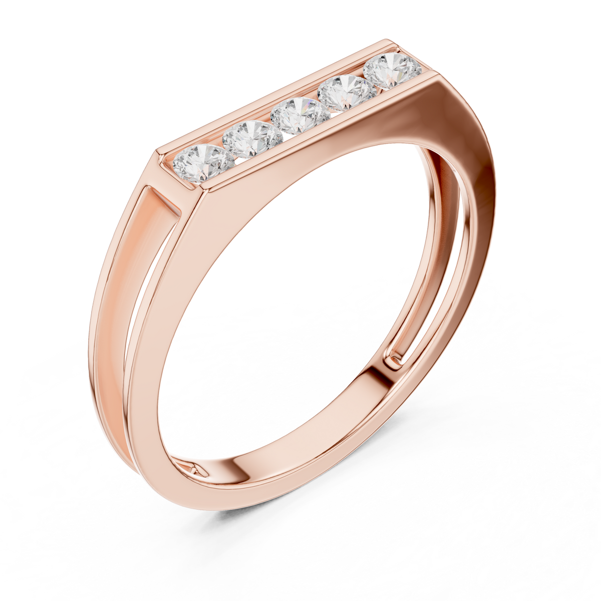 The Modern 5-Stone Floating Diamond Band
