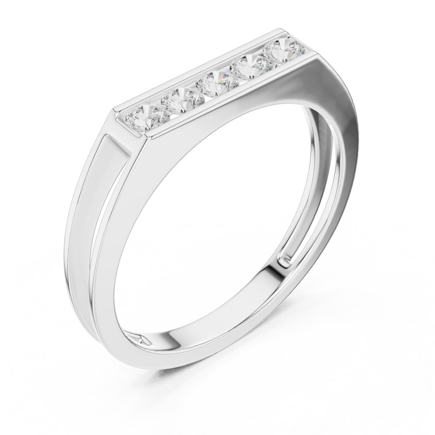 The Modern 5-Stone Floating Diamond Band