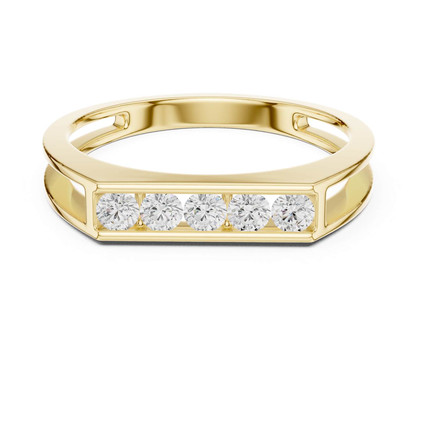 The Modern 5-Stone Floating Diamond Band