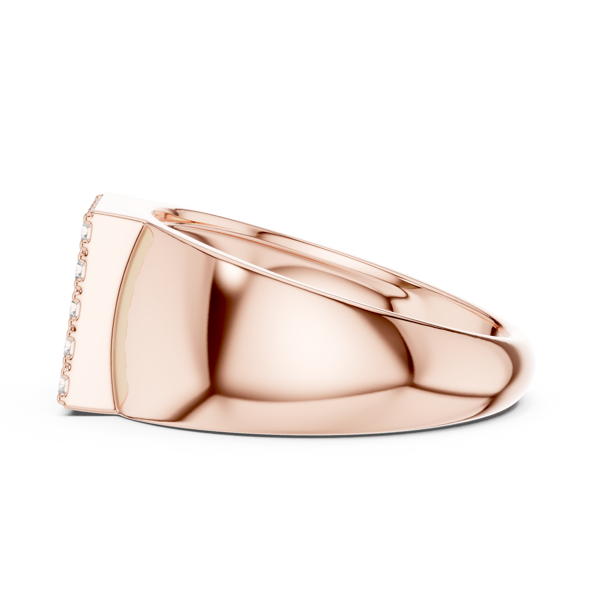 The Square Pave Diamond Signet Ring
