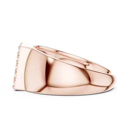 The Square Pave Diamond Signet Ring