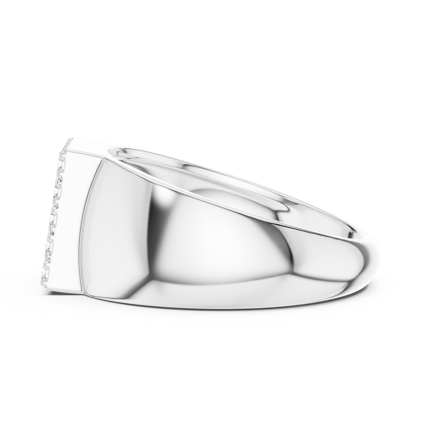 The Square Pave Diamond Signet Ring