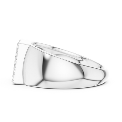 The Square Pave Diamond Signet Ring