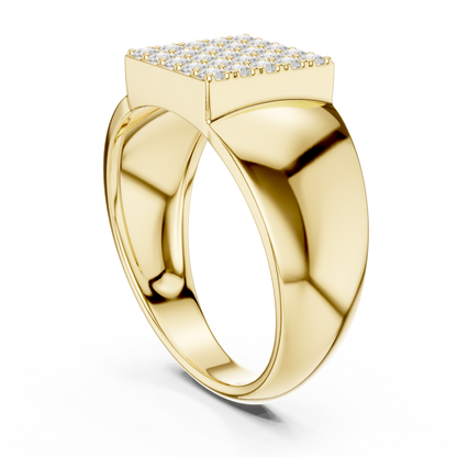 The Square Pave Diamond Signet Ring
