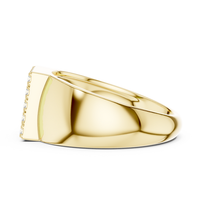 The Square Pave Diamond Signet Ring