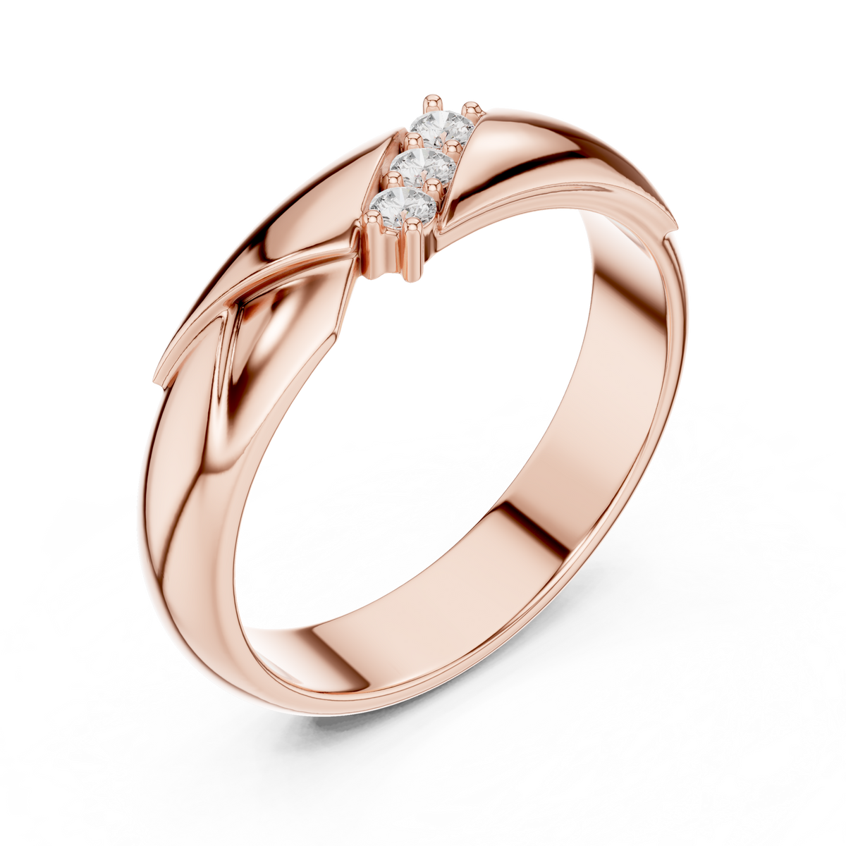 The Modern 3-Stone Diamond Bypass Band