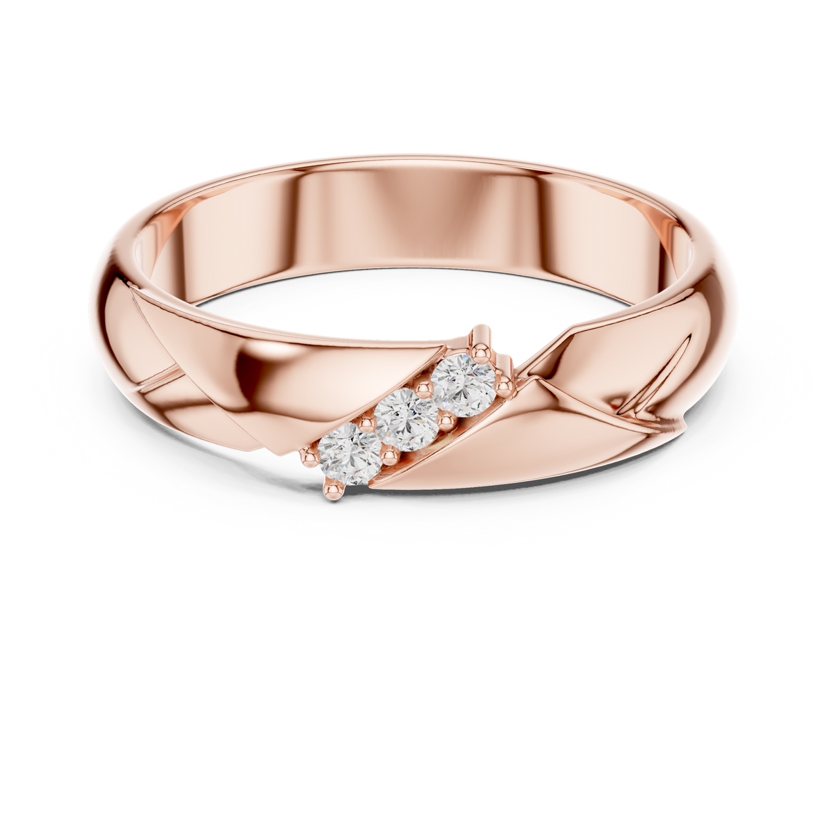 The Modern 3-Stone Diamond Bypass Band