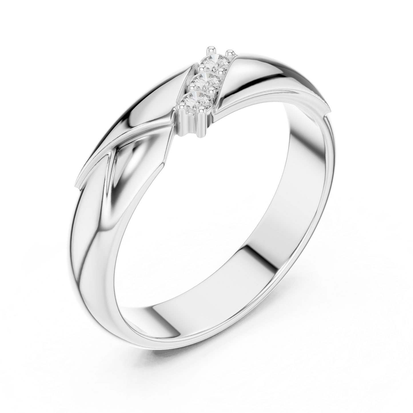 The Modern 3-Stone Diamond Bypass Band