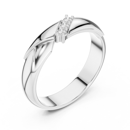 The Modern 3-Stone Diamond Bypass Band