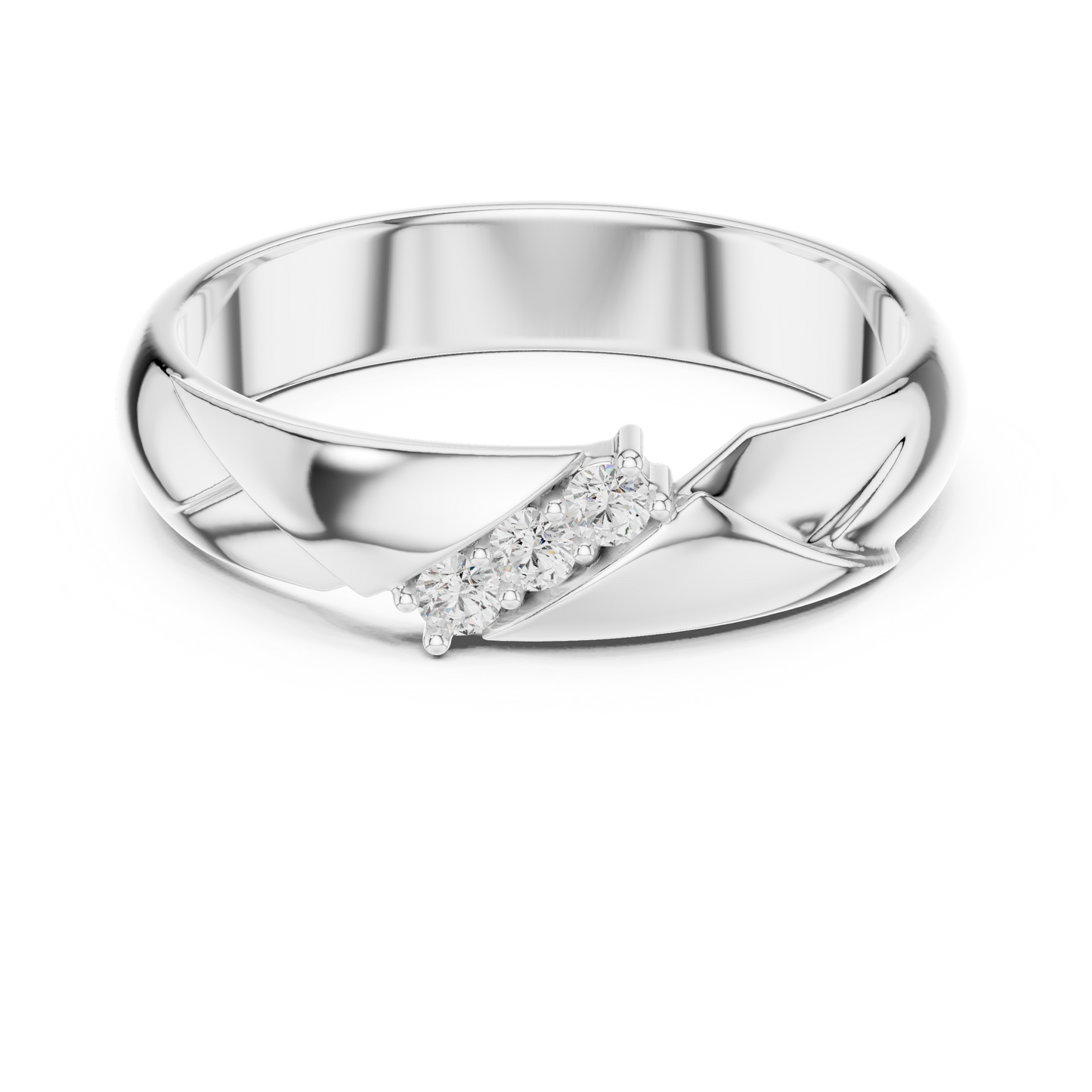 The Modern 3-Stone Diamond Bypass Band