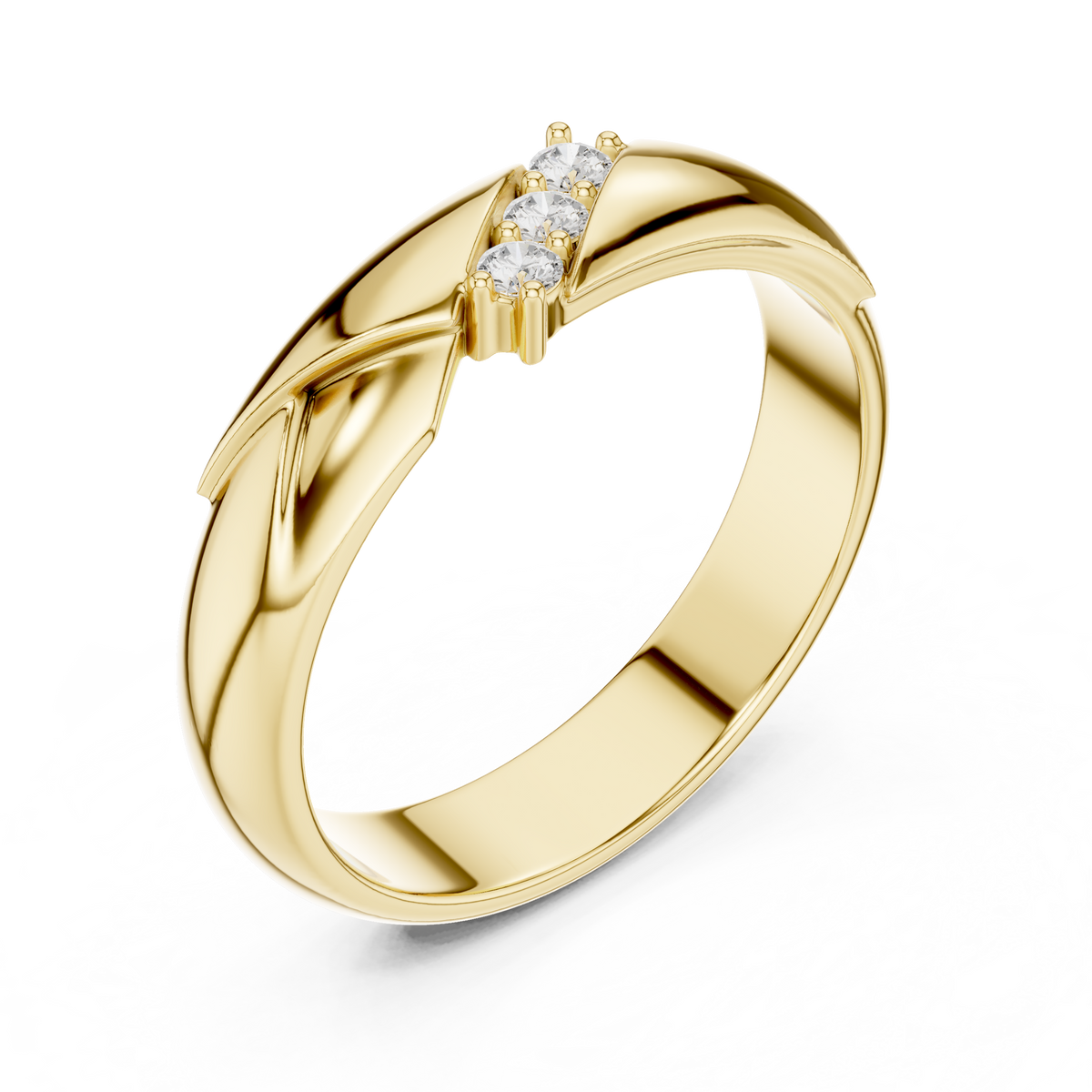 The Modern 3-Stone Diamond Bypass Band