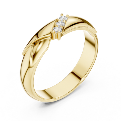 The Modern 3-Stone Diamond Bypass Band