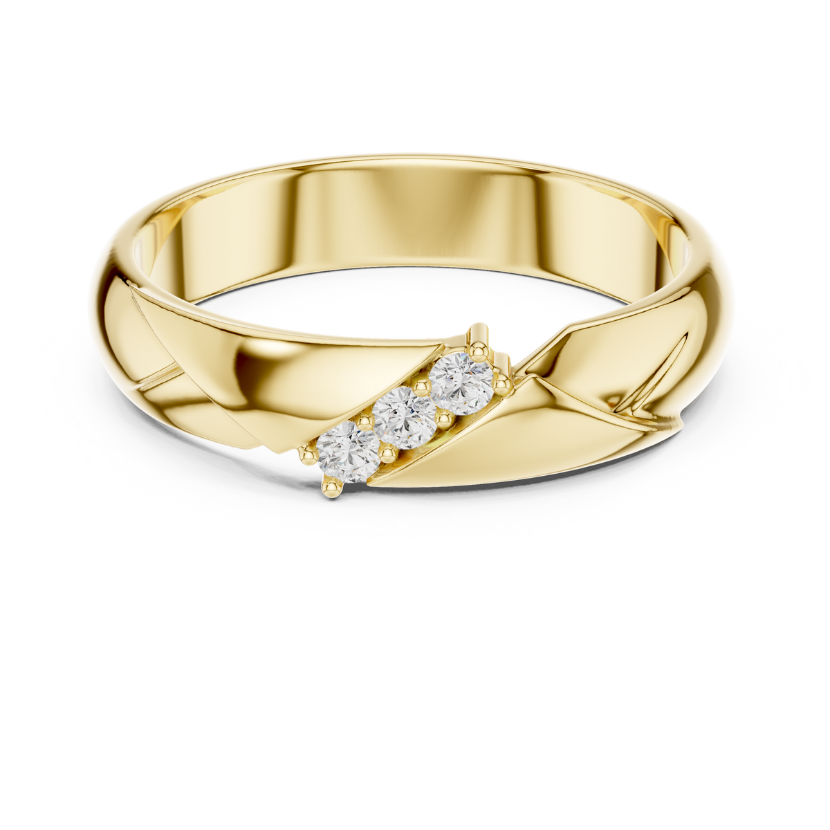 The Modern 3-Stone Diamond Bypass Band