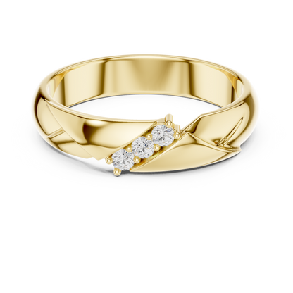 The Modern 3-Stone Diamond Bypass Band