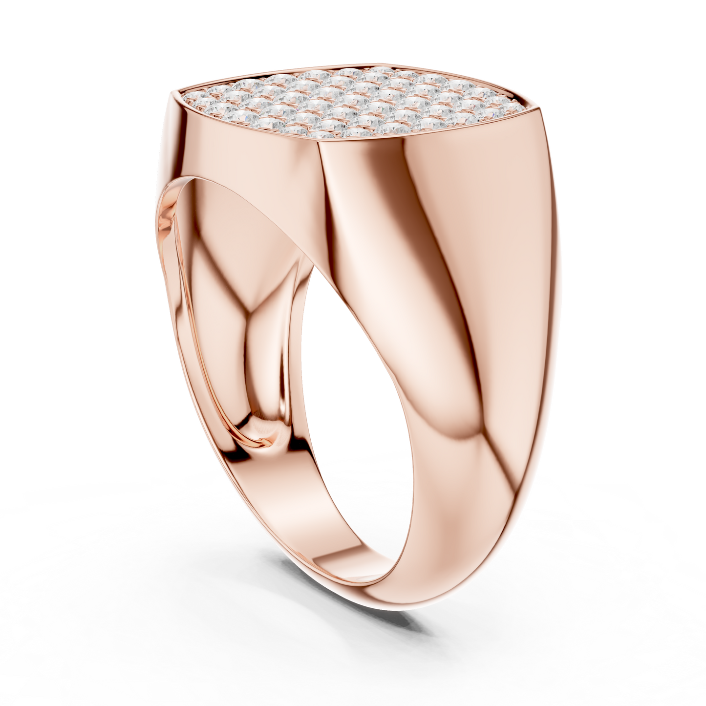 The Diamond Pave Cushion Signet Ring