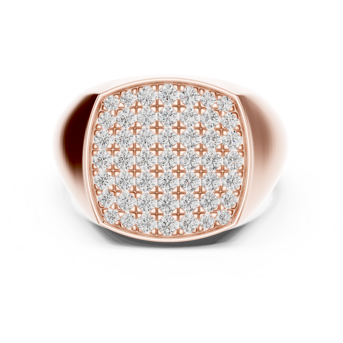 Majestic Pave Cushion Men’s Ring
Rose Gold 