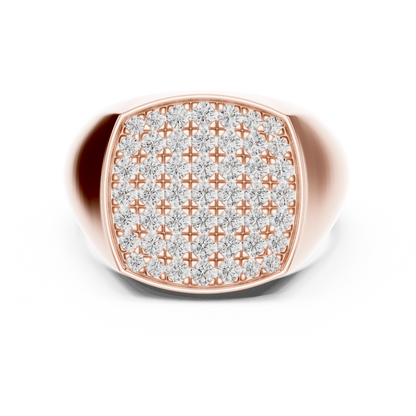 The Diamond Pave Cushion Signet Ring