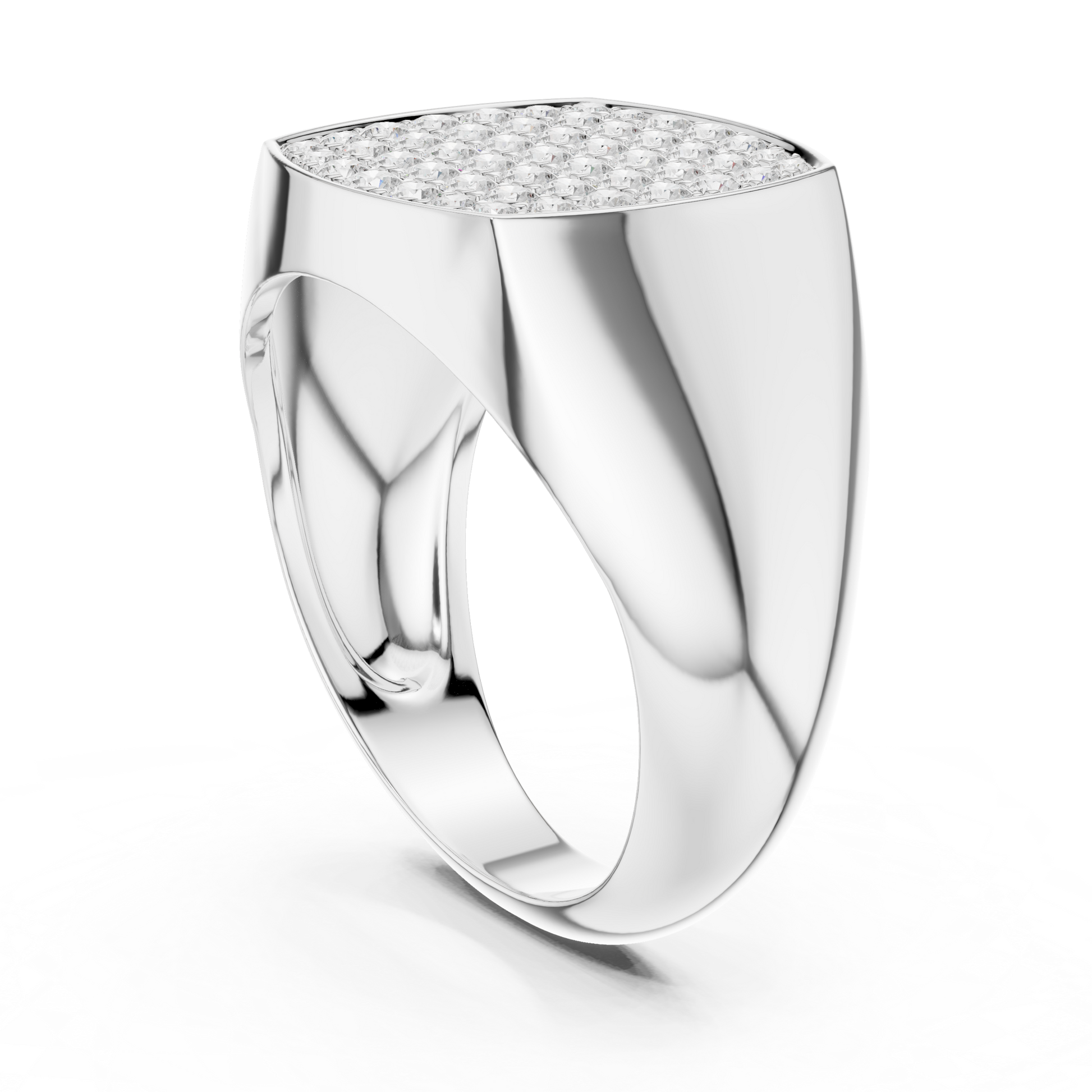Majestic Pave Cushion Men’s Ring
White Gold 