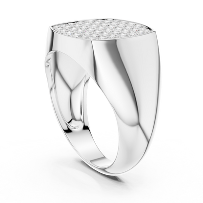 Majestic Pave Cushion Men’s Ring
White Gold 