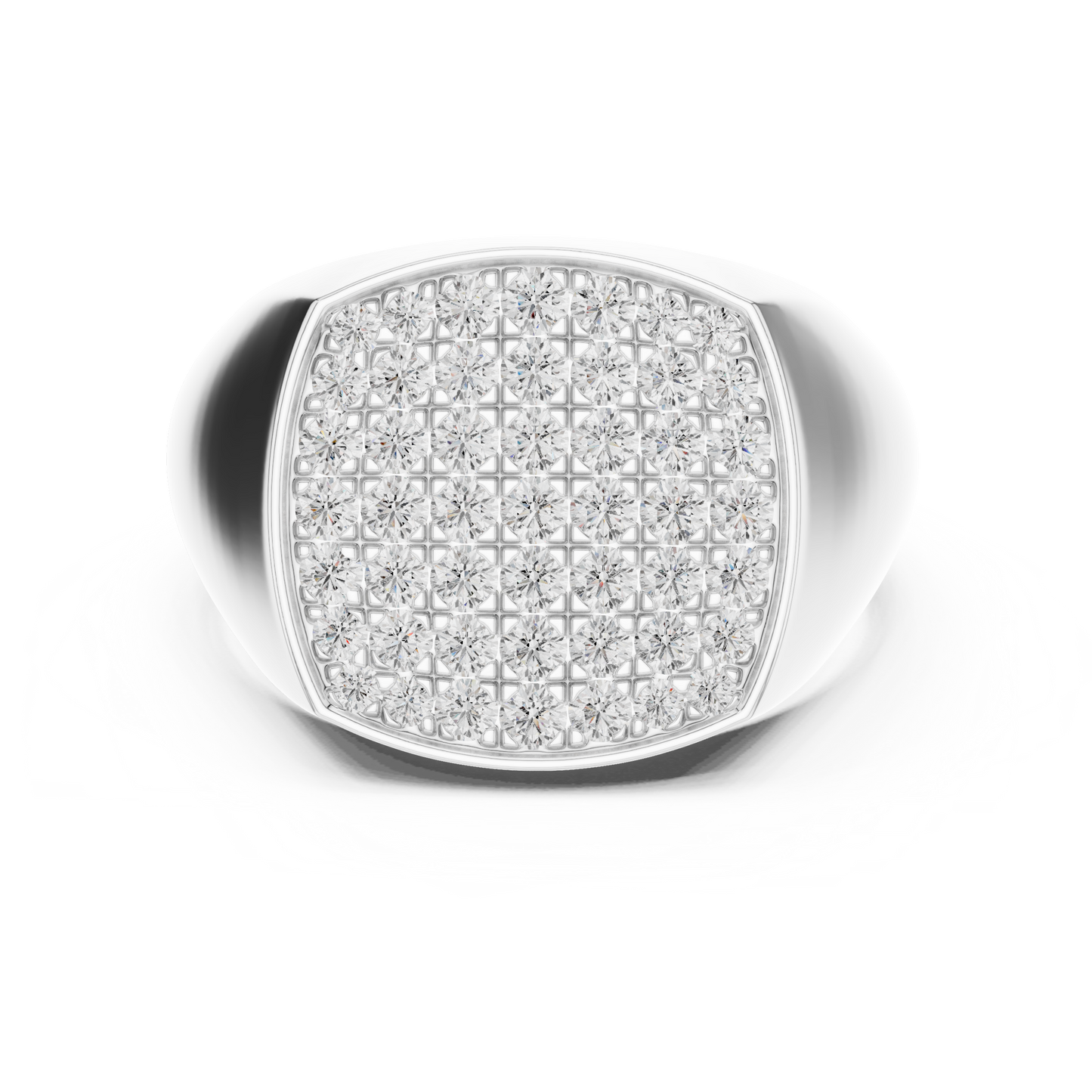 The Diamond Pave Cushion Signet Ring