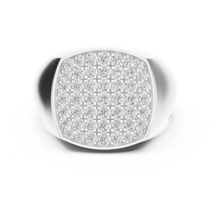 The Diamond Pave Cushion Signet Ring