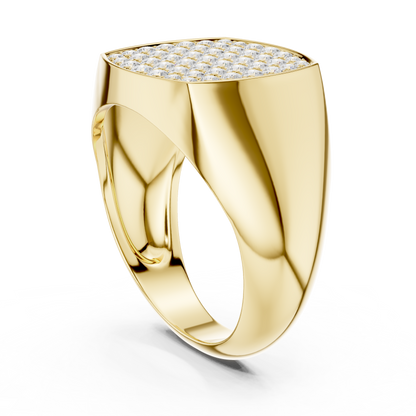 The Diamond Pave Cushion Signet Ring