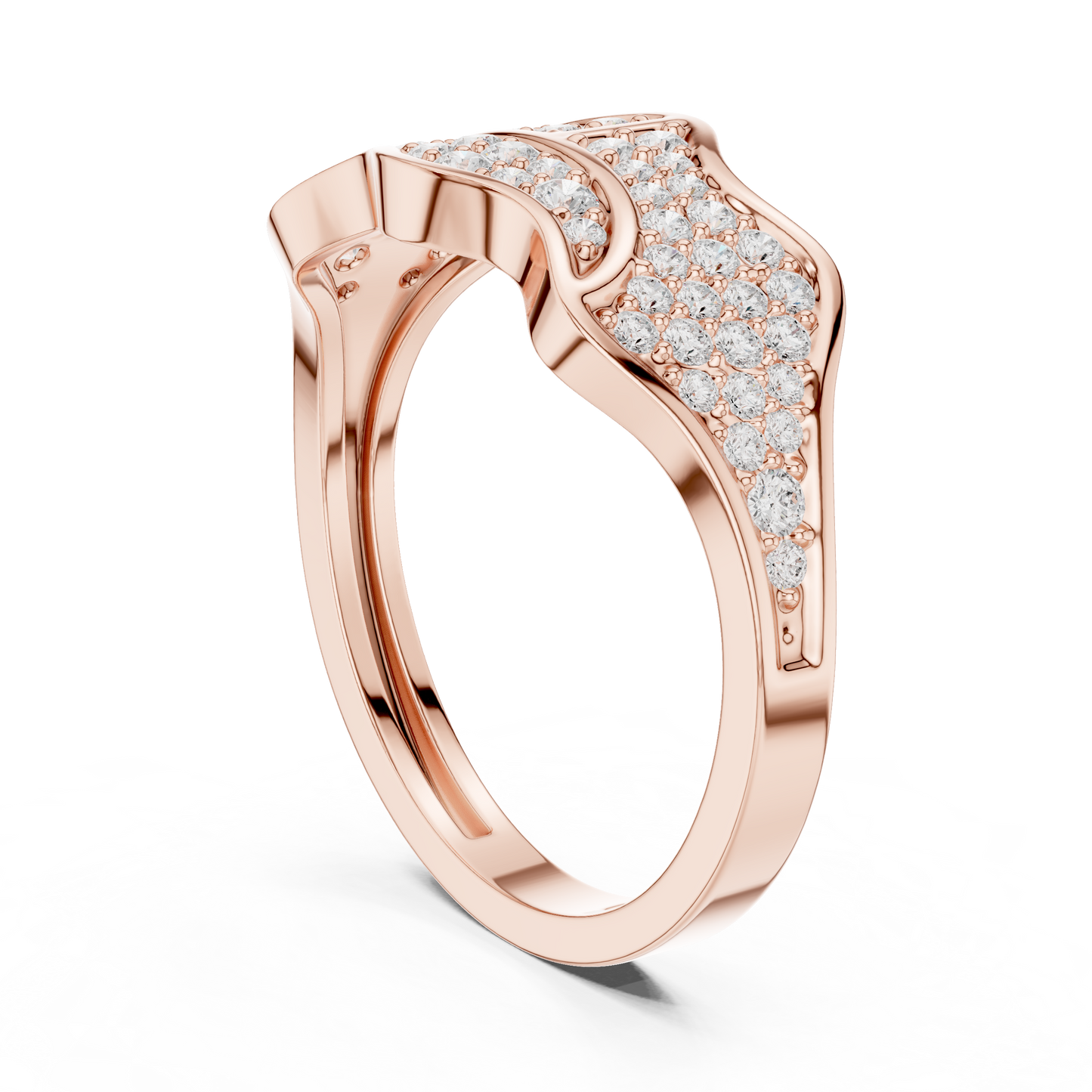 The Organic Wave Diamond Statement Ring