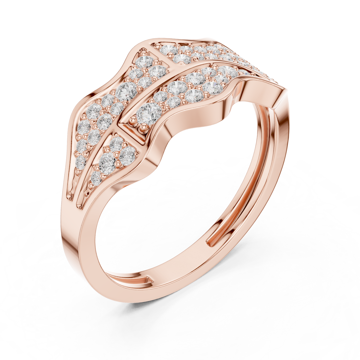 The Organic Wave Diamond Statement Ring