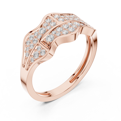 The Organic Wave Diamond Statement Ring